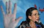 Une photo prise le 21 mars 2009 montre la secrétaire générale du Parti des travailleurs (PT, trotskistes) Louisa Hanoune, à Bouira, à 120 km au sud-est d'Alger