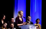 Marion Maréchal-Le Pen lors d'un meeting de campagne à Lyon le 4 février 2017