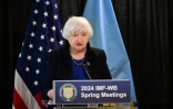 La secrétaire américaine au Trésor, Janet Yellen, le 17 avril 2024 à Washington