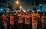 Des étudiants partisans des Combattants pour la liberté économique (EFF), parti sud-africain d'opposition, défilent à Durban le 7 mai 2019