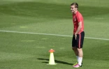 L'attaquant de l'Atletico Antoine Griezmann lors d'un entraînemet le 26 avril 2016 à Madrid