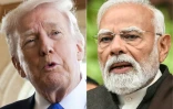 Combo du président américain Donald Trump, le 1er février 2026 à Palm Beach aux Etat-Unis, et du Premier ministre indien Narendra Modi, à New Delhi le 29 janvier 2026