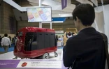 Le robot CarriRo de la société ZMP présenté au salon World Robot Summit, le 18 octobre 2018 à Tokyo