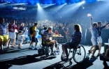 Des athlètes lors de la cérémonie de clôture des Jeux Paralympiques au stade du Maracana, le 18 septembre 2016 à Rio