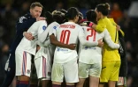 La déception des Lyonnaises éliminées par Chelsea en Ligue des champions, le 30 mars 2023 à Londres
