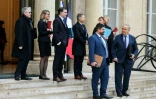 Les ministres sortants du gouvernement Barnier à l'issue du Conseil des ministres à l'Elysée, le 11 décembre 2024 à Paris