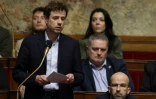 Le député La France insoumise (LFI) Paul Vannier pose une question au Premier ministre, le 11 février 2025 à l'Assemblée nationale à Paris