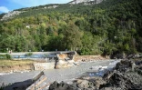 Un pont emporté par la violence des eaux à Saint-Dalmas-de-Tende, le 6 octobre 2020 dans les Alpes-Maritimes