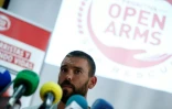 Le basketteur de l'équipe NBA des Memphis Grizzlies, l'Espagnol Marc Gasol, au cours d'une conférence de presse le 21 juillet 2018 après avoir participé à une opération de sauvetage de migrants au large de la Libye.