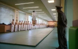 Entraînement de taekwando à l'école révolutionnaire pour les enfants de l'élite nord-coréenne Mangyongdae près de Pyongyang le 10 avril 2018