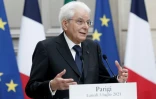 Le président italien Sergio Mattarella lors d'une conférence presse à Paris, le 5 juillet 2021