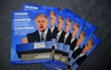 Tracts de soutien à Boris Johnson distribués lors d'un meeting du Parti conservateur le 22 juin 2019 à Birmingham