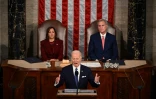Le président américain Joe Biden prononce son "discours sur l'état de l'Union", le 7 février 2023, à Washington