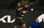 Le Français Gaël Monfils, lors de sa demi-finale du tournoi ATP 250 d'Adélaïde, contre l'Australien Thanasi Kokkinakis, le 8 janvier 2022