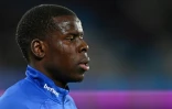 Le défenseur français de West Ham Kurt Zouma, à l'échauffement avant le match de la 24e journée de Premier League contre Watford, le 8 février 2022 au London Stadium