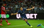 L'attaquant du PSG Kylian Mbappé après un but à Brest, le 20 août 2021