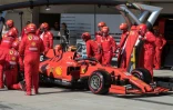 Le Monégasque Charles Leclerc de la Scuderia Ferrari dans les stands, lors du GP de F1 des Etats-Unis sur le COTA à Austin au Texas le 3 novembre 2019.