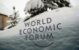 Le logo du World Economic Forum (WEF) à Davos, le 21 janvier 2018