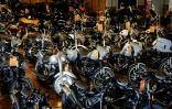 Des motos américaines Harley Davidson, aux Pays Bas, le 13 mars 2025