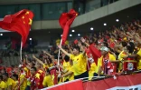 Des supportes chinois lors du match des qualifications pour le Mondial-2018 face à la Corée du Sud, le 1er septembre 2016 à Seoul