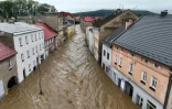 Une rue inondée de Glucholazy, dans le sud de la Pologne, le 15 septembre 2024