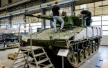 Un véhicule de combat d'infanterie allemand Puma IFV à l'usine Rheinmetall à Unterluess, dans le nord de l'Allemagne, le 6 juin 2023