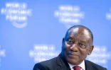 Le président sud-africain Cyril Ramaphosa participe au Forum économique mondial, le 21 janvier 2025 à Davos en Suisse