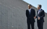 Les présidents américain Barack Obama et argentin  Mauricio Macri lors d'un hommage aux victimes de la dictature, le 24 mars 2016 à Buenos Aires 