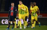 Le milieu de terrain du Paris Saint-Germain, l'Italien Marco Verratti, après un but marqué par Nantes, lors de leur match de L1, le 14 mars 2021 au Parc des Princes