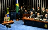 Dilma Rousseff le 29 août 2016 devant le Sénat à Brasilia