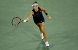 La Française Caroline Garcia, lors de sa défaite face à l'Espagnole Garbine Muguruza, le 18 août 2021 au tournoi de Cincinnati à Mason (Ohio)