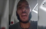 Une capture d'écran d'une vidéo publiée par l'agence Amaq, affiliée au groupe jihadiste Etat islamique, montre Larossi Aballa, tueur d'un couple de policiers à Magnanville, le 13 juin 2016