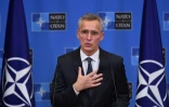 Le secrétaire général de l'Otan jens Stoltenberg, le 24 février 2022 à Bruxelles