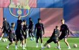 Les joueurs du FC Barcelone à l'entraînement le 1er novembre 2021, à la veille de leur match de Ligue des champions face au Dynamo Kiev