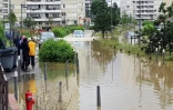 Des rues inondées aux Mureaux (Yvelines) me 12 juin 2018