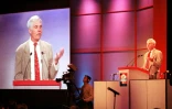 Le fondateur de CNN, Ted Turner, lors de la conférence CNN World Report à Atlanta, en Géorgie, le 31 mai 2000