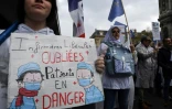 Manifestation des infirmières libérales pour exiger plus de reconnaissance et une revalorisation face à l'inflation à Paris, le 4 avril 2024