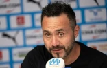 L'entraîneur italien de l'OM Roberto De Zerbi, en conférence de presse à Marseille, le 25 octobre 2024