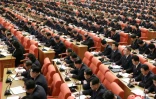 Les participants à la réunion plénière du Comité central du Parti des travailleurs de Corée, le 28 décembre 2023 à Pyongyang