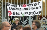 Manifestation de soutien à Rennes au maire de Langouët, Daniel Cueff, le 22 août 2019, pour avoir pris en mai un arrêté interdisant l'utilisation de produits phytopharmaceutiques à une distance inférieure à 150 mètres de toute habitation