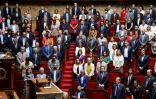 Minute de silence en hommage aux victimes de l'attaque au couteau d'Annecy à l'Assemblée nationale à Paris, le 8 juin 2023