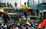 Manifestation dans le quartier de l'Assemblée nationale à Quito, le 25 juin 2022