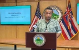 Capture d'écran diffusée le 17 août 2023 par le comté de Maui, à Hawaï, du chef de l'agence de gestion des crises, Herman Andaya, le 14 septembre 2021
