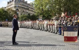 Le président Emmanuel Macron lors des célébrations du 80e anniversaire de la libération de Paris, le 25 août 2024