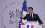 Le président français Emmanuel Macron lors d'une conférence de presse à l'ambassade de France à Pékin le 6 novembre 2019