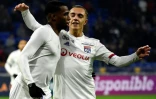 Le milieu brésilien de Lyon Jean Lucas (g) auteur du 3e but de son équipe contre Brest en Coupe de la Ligue, le 8 janvier 2020 à Décines-Charpieu