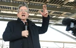 Le leader de la France inoumise, Jean-Luc Mélenchon, le 31 mars 2025 à Amilly (Loiret)