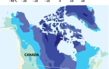 Les prévisions de températures pour le 30 janvier 2018 en Amérique du Nord