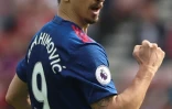 L'attaquant vedette Zlatan Ibrahimovic ouvre le score pour Manchester United face Ă Sunderland, le 9 avril 2017 Ă Sunderland