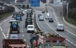 Des agriculteurs manifestent sur l'autoroute A 47 près de Lyon, le 21 février 2018